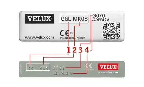 VELUX typeplaatje